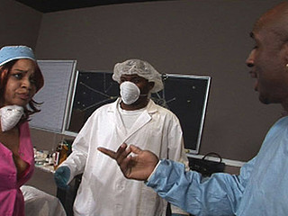 Sierra and Kim are in the surgery room, below the knife for bigger asses! When the surgery went down, so did the nurses on a large chubby black cock! Their large luscious black butts did all the operating and with titties like those, the procedure was a definite success! Code 40, those slutty nurses need weenie, STAT! ...