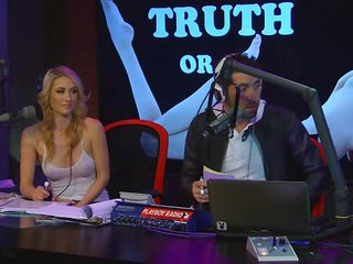 The hosts at today`s show are three sexy girls who can even make the mirror gealous! They are playing Truth or Dare. The first one has to take off a piece of clothing and she goes for her skirt. The other bitches reveal some of their most darkest stories. Want to find out their favourite car sex positions?